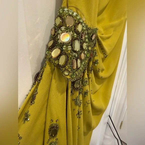 ***SOLD*** Christian Dior Galliano Fall 2007 Chartreuse Beaded Runway Dress - Picture 7 of 13